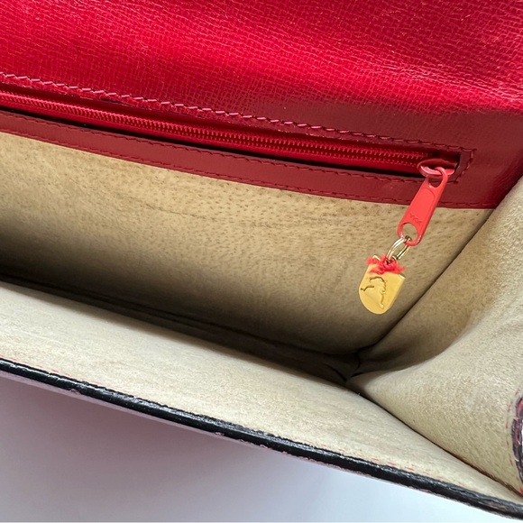 Mark Cross Red Leather Italy Legal Document Envelope  Case Clutch Gold - Picture 12 of 16